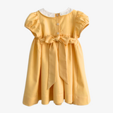 Girls Smocked Floral Embroidery Dress Yellow