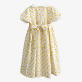 Girls Smocked Floral Dress Yellow & Pink