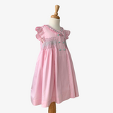Girls Smocked Spanish Style Dress Bubble Gum Pink & Mint Green