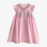 Girls Smocked Spanish Style Dress Bubble Gum Pink & Mint Green