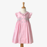 Girls Smocked Spanish Style Dress Bubble Gum Pink & Mint Green