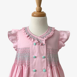 Girls Smocked Spanish Style Dress Bubble Gum Pink & Mint Green