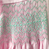 Girls Smocked Spanish Style Dress Bubble Gum Pink & Mint Green