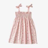 Girls Spring Floral Smocked Dress Pink