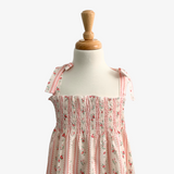 Girls Spring Floral Smocked Dress Pink