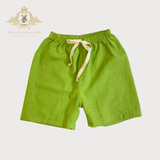 Kids Shorts 3 Piece Set Mustard, Sky Blue & Lime Green