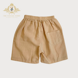 Kids Shorts 3 Piece Set Tan, Navy Blue & Tangerine