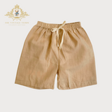 Kids Shorts 3 Piece Set Tan, Navy Blue & Tangerine