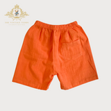 Kids Shorts 3 Piece Set Tan, Navy Blue & Tangerine