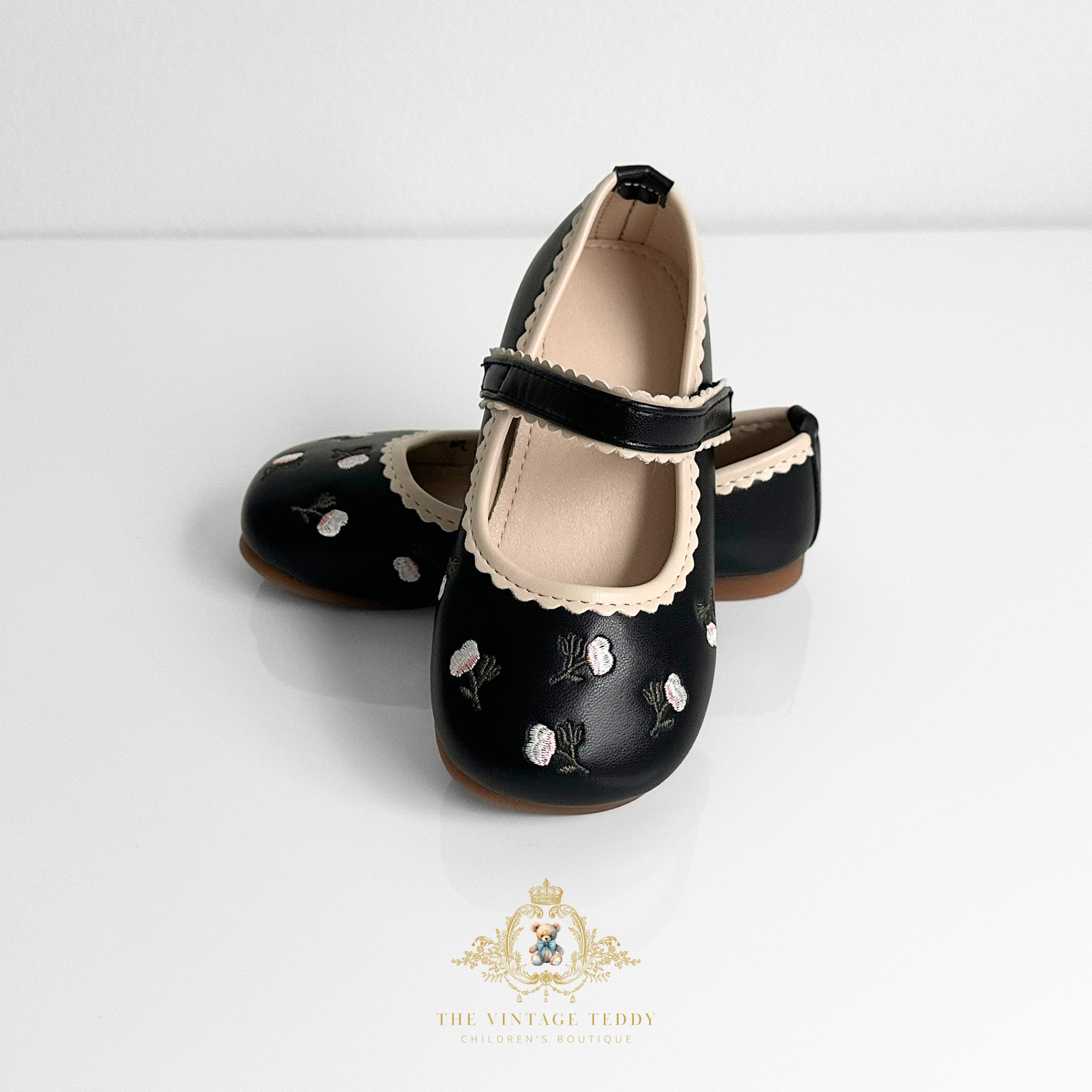 Kids Shoes Baby Girl Black Flats LOUISA BOW Tweed Plaid Flats Shoes