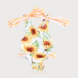 Girls One-Piece Swimsuit Little Sunflowers