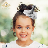 Girls Princess Happy Birthday Party Hat Hair Accessory Grey & Gold