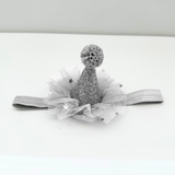 Girls Princess Happy Birthday Party Hat Hair Accessory Grey & Gold