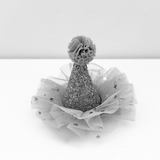 Girls Princess Happy Birthday Party Hat Hair Accessory Grey & Gold