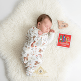 Christmas Baby Gift Set Sleep N' Play Pajamas, Swaddling Blanket, Toy & Children's Book Woodland Deer & Friends