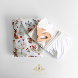 Christmas Baby Gift Set Sleep N' Play Pajamas, Swaddling Blanket, Toy & Children's Book Woodland Deer & Friends