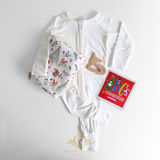 Christmas Baby Gift Set Sleep N' Play Pajamas, Swaddling Blanket, Toy & Children's Book Woodland Deer & Friends