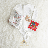 Christmas Baby Gift Set Sleep N' Play Pajamas, Swaddling Blanket, Toy & Children's Book Woodland Deer & Friends