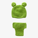 Newborn Baby Knit Frog Cap & Bloomer Cosplay Set