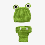 Newborn Baby Knit Frog Cap & Bloomer Cosplay Set