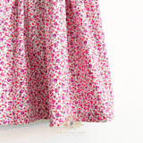 Girls Embroidered Smocked Dress Floral Fuchsia & Purple