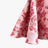 Girls Fine Jacquard Celebration Dress Floral Dusty Rose