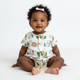 Baby Onesie Sleep N' Play Romper Safari Animals & Palm Leaves