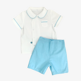 Boys Button Down Shirt & Shorts Set