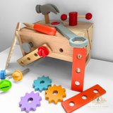 Children's Early Learning Cognitive Wooden Toys Toolbox Construction Activity Center Play Set