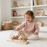 Children's Early Learning Counting Wooden Toy Abacus Love Beads Natural