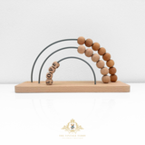 Children's Early Learning Counting Wooden Toy Abacus Love Beads Natural