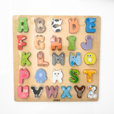 Children's Early Learning Cognitive Wooden Toys Alphabet Animal Characters Play Set