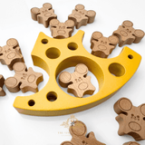 Children's Early Learning Balance & Stacking Wooden Toys Cheese & Mouse Play Set