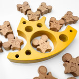 Children's Early Learning Balance & Stacking Wooden Toys Cheese & Mouse Play Set