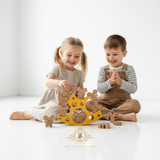 Children's Early Learning Balance & Stacking Wooden Toys Cheese & Mouse Play Set