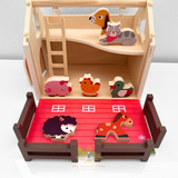 Children's Early Learning Cognitive Wooden Toys Farmer & Barn Animals Play Set
