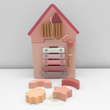 Children's Early Learning Cognitive Wooden Toys House Activity Center Play Set