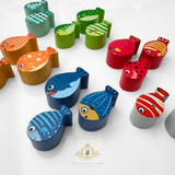 Children's Early Learning Balance & Stacking Wooden Toys Whale & Friends Play Set