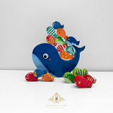 Children's Early Learning Balance & Stacking Wooden Toys Whale & Friends Play Set