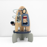 Children's Early Learning Cognitive Wooden Toys Rocket Station Activity Center Play Set