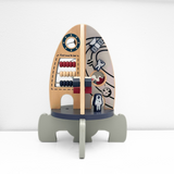 Children's Early Learning Cognitive Wooden Toys Rocket Station Activity Center Play Set