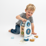 Children's Early Learning Cognitive Wooden Toys Rocket Ship Activity Center Play Set