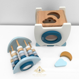 Children's Early Learning Cognitive Wooden Toys Rocket Ship Activity Center Play Set