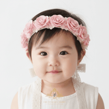 Girls Bohemian Rose Lace Headband Pink