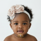 Baby & Toddler Girls Vintage Beaded Floral Headband Blush