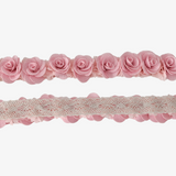 Girls Bohemian Rose Lace Headband Pink