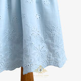Girls Eyelet Embroidered Lace Dress Bohemian Sky Blue