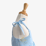 Girls Eyelet Embroidered Lace Dress Bohemian Sky Blue