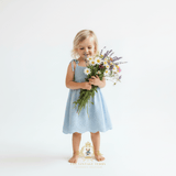 Girls Eyelet Embroidered Lace Dress Bohemian Sky Blue