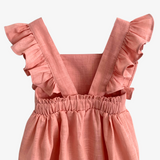 Girls Linen Romper Blush